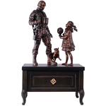 Statuette of beech "Polite people" on the bedside table