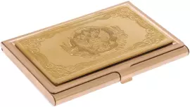 Business card holder "Coat of Arms of Russia" electroplating, Zlatoust
