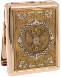 Портсигар "Герб РФ" гальванопластика, Златоуст
