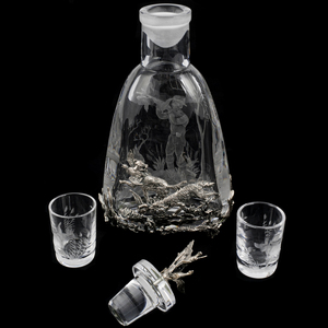 Хрустальный водочный набор "Царские трофеи" на 2 персоны