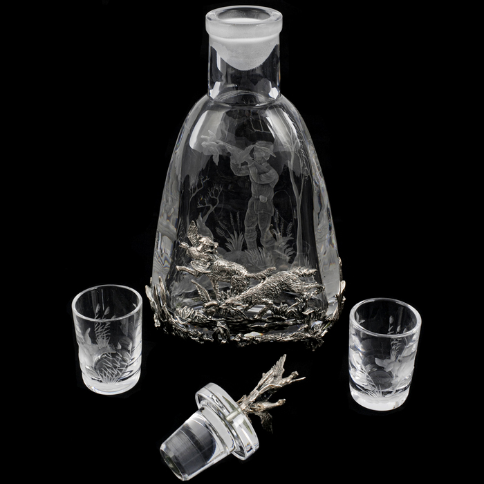 Хрустальный водочный набор "Царские трофеи" на 2 персоны