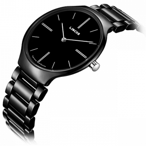 Lincor Black Quartz Wrist Watch