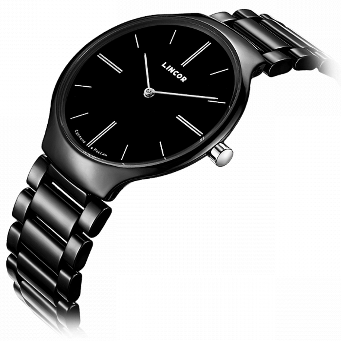 Lincor Black Quartz Wrist Watch