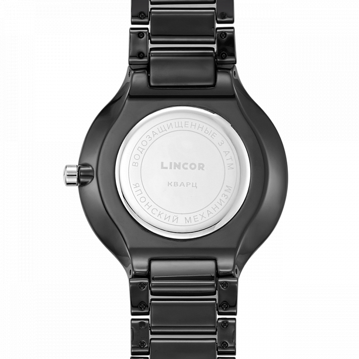 Lincor Black Quartz Wrist Watch