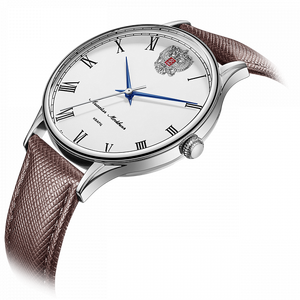 Mikhail Moskvin "Classic" Quartz Wrist Watch White with Brown Strap