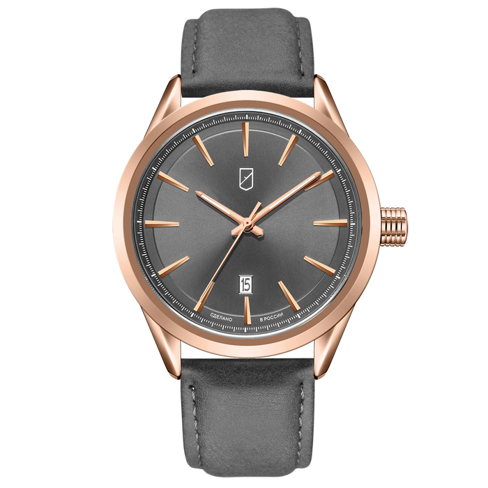 UCHZ Grey-gold Quartz Wrist Watch with Grey Strap