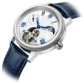 Наручные механические часы Mikhail Moskvin "Elegance" белые с синим кожаным ремешком Наручные механические часы Mikhail Moskvin "Elegance" белые с синим кожаным ремешком