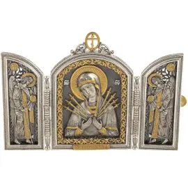 Икона-складень "Семистрельная икона Божьей матери"