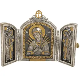 Икона-складень "Семистрельная икона Божьей матери"