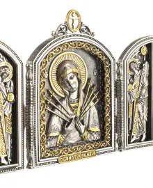 Икона-складень "Семистрельная икона Божьей матери"
