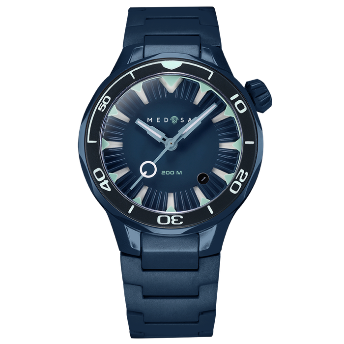 Automatic wristwatch Lincor "Medusa Cold" blue