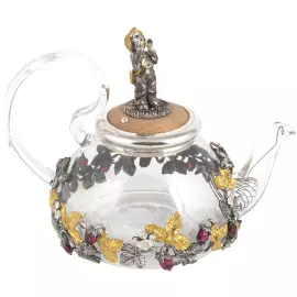 Чайник из серебра "Земляника"