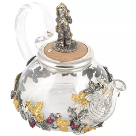 Чайник из серебра "Земляника"