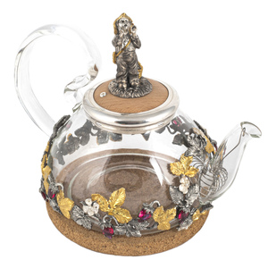 Чайник из серебра "Земляника"