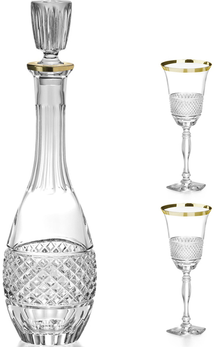 Peterhof crystal wine set for 2 persons