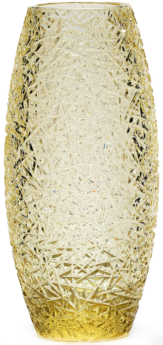Flower vase made of crystal "Winter" yellow