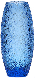 Flower vase made of crystal "Winter" blue