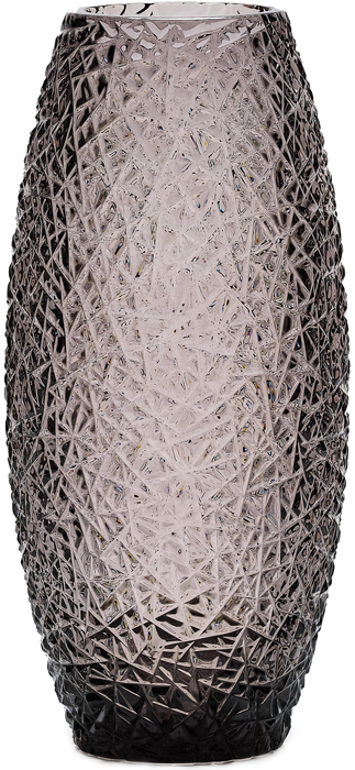 Flower vase made of crystal "Winter" dark brown