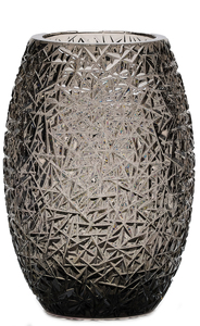 Flower vase made of crystal "Winter" low, dark brown
