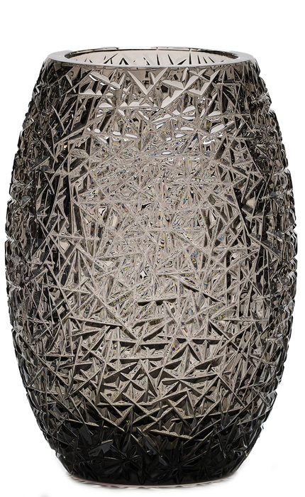 Flower vase made of crystal "Winter" low, dark brown