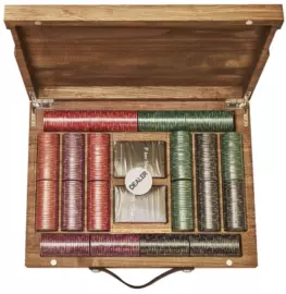 Набор для покера Luxury Ceramic на 500 фишек в кейсе из ясеня