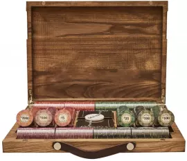 Набор для покера Luxury Ceramic на 500 фишек в кейсе из ясеня