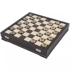 Silver checkers "The Battle of Borodino"