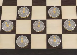Silver checkers "The Battle of Borodino"