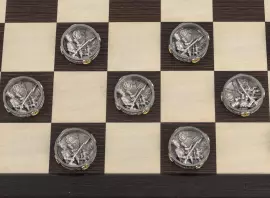 Silver checkers "The Battle of Borodino"