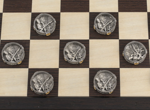 Silver checkers "The Battle of Borodino"