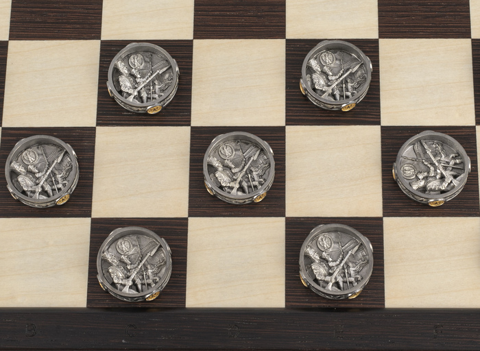 Silver checkers "The Battle of Borodino"