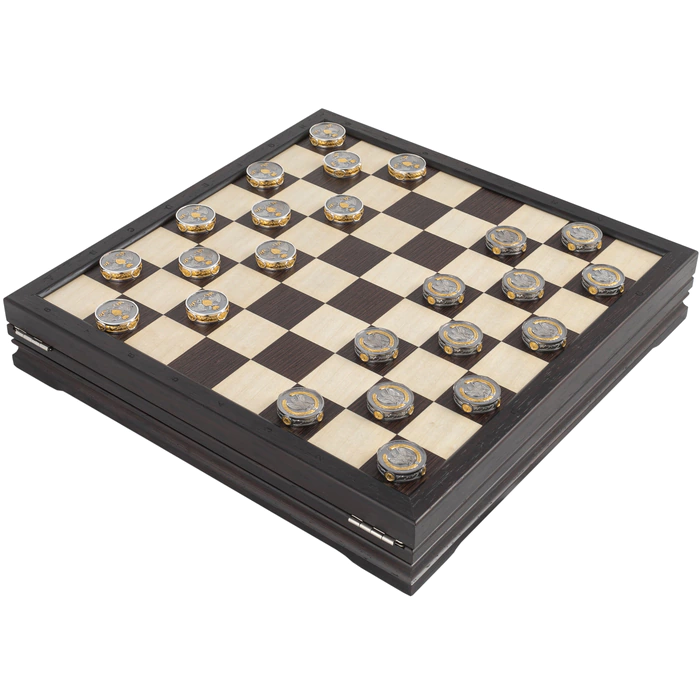 Silver checkers "The Battle of Borodino"
