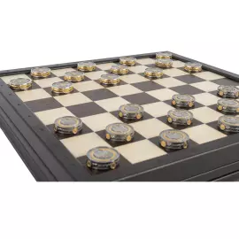 Silver checkers "The Battle of Borodino"