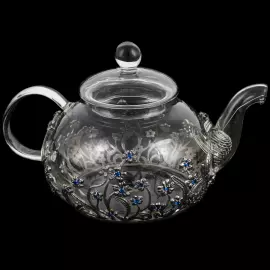 Чайник из серебра "Незабудки"