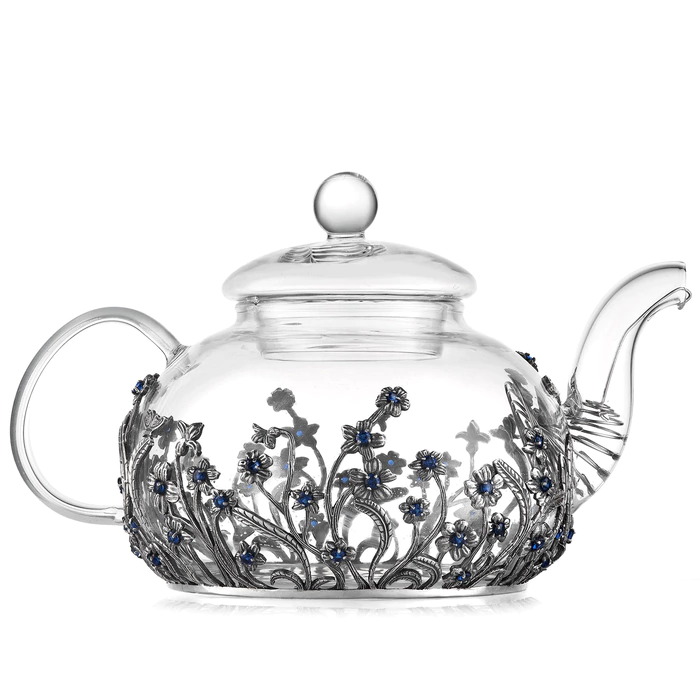 Teapot made of silver "Forget-me-nots"