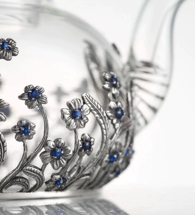 Teapot made of silver "Forget-me-nots"