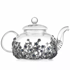 Сервиз чайный из серебра "Незабудки"