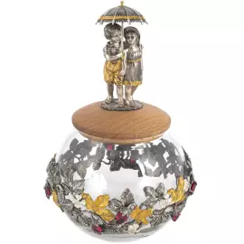 Набор чайный из серебра "Земляника"