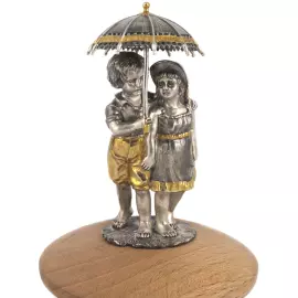 Набор чайный из серебра "Земляника"