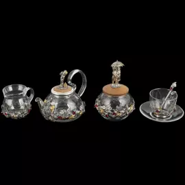 Набор чайный из серебра "Земляника"