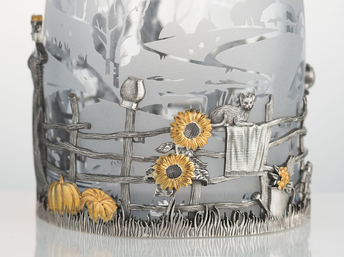 Набор для водки из серебра "Разгуляй"