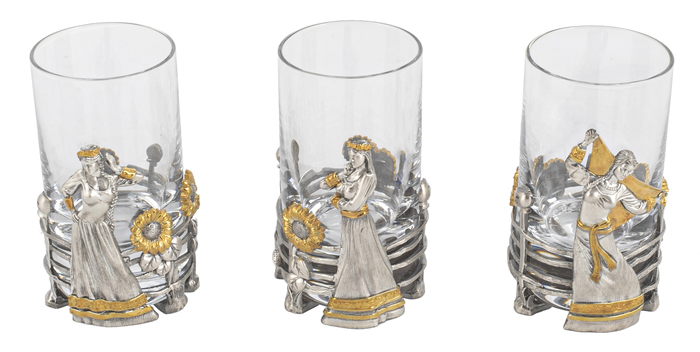 Набор для водки из серебра "Разгуляй"