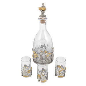 Набор для водки из серебра "Разгуляй"