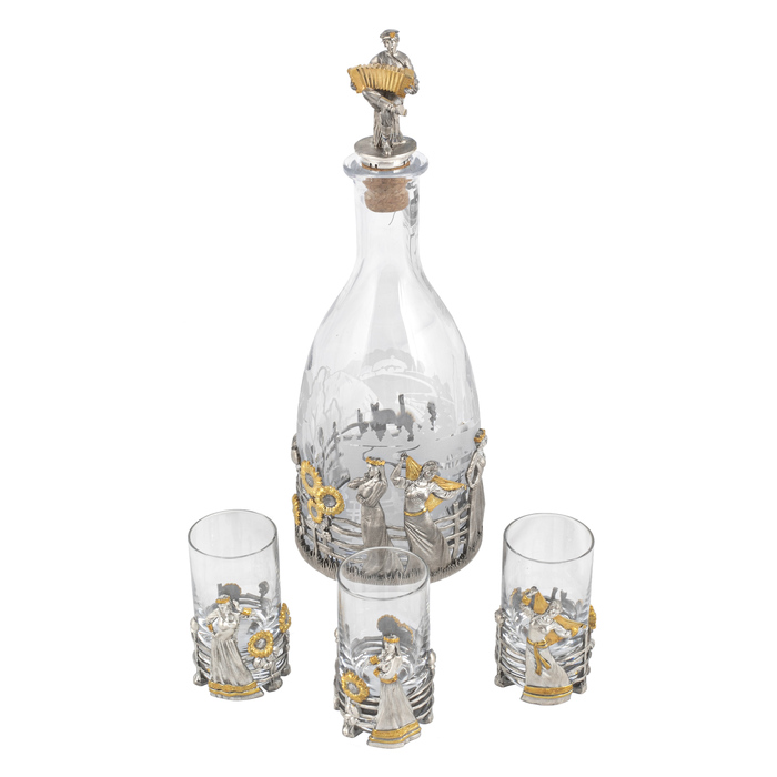 Набор для водки из серебра "Разгуляй"