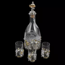 Набор для водки из серебра "Разгуляй"