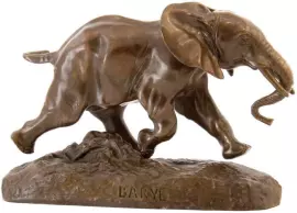 Скульптура бронзовая "Бегущий слон"