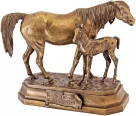 Скульптура бронзовая "Шарракия с жеребёнком"