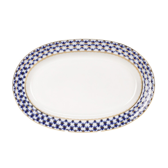 Фарфоровый сервиз "Молодежный" с рисунком "Кобальтовая сетка" на 6 персон, 24 предмета