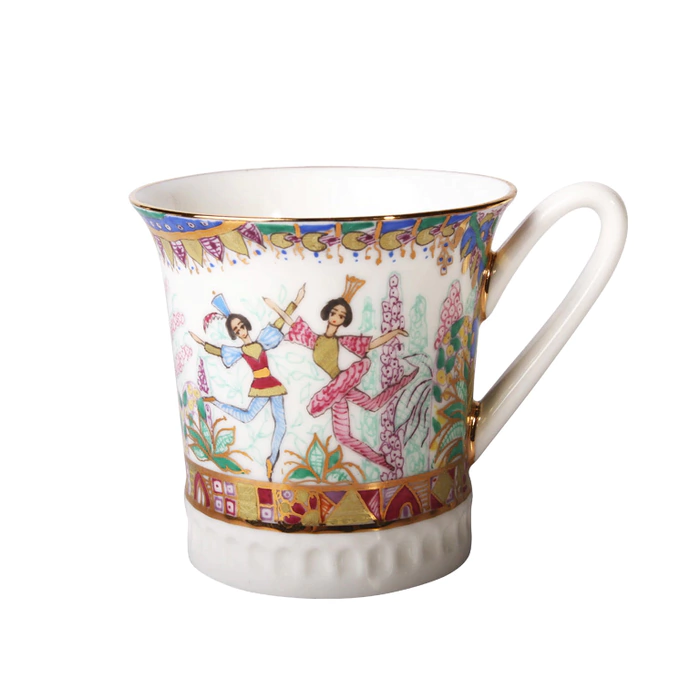 Vertical coffee set with Russian Ballet pattern for 6 persons (22 items)