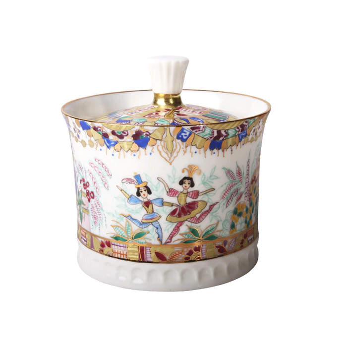 Vertical coffee set with Russian Ballet pattern for 6 persons (22 items)